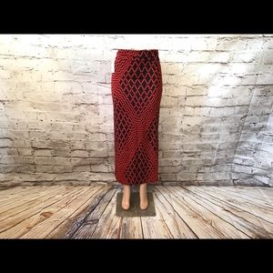 Red/Black Maxi Skirt